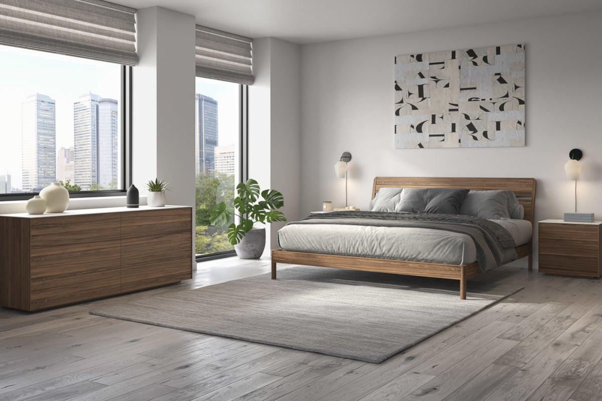 Nueva Queen Bed - Smoked Walnut