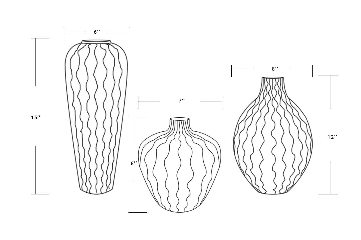 Waves Ceramic Vase Set (3 pcs.)
