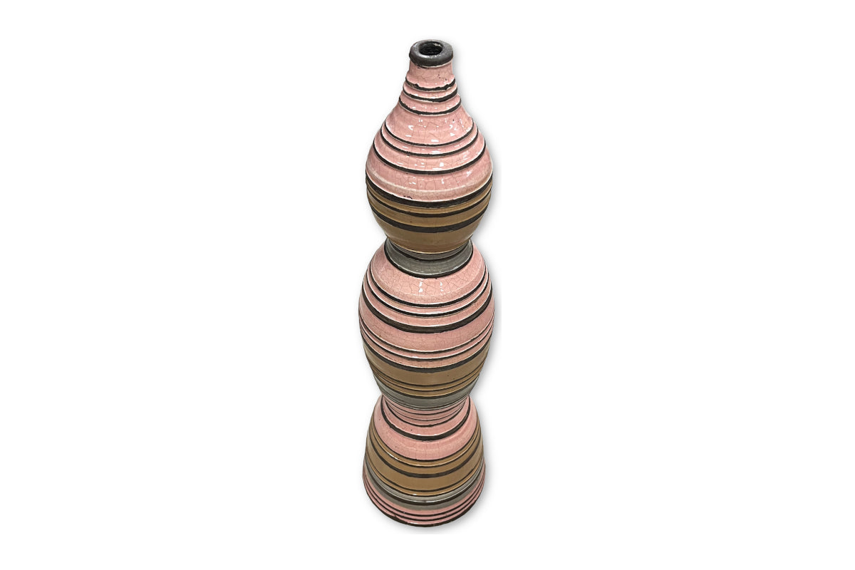 Stripes Glazed Teracotta Vase