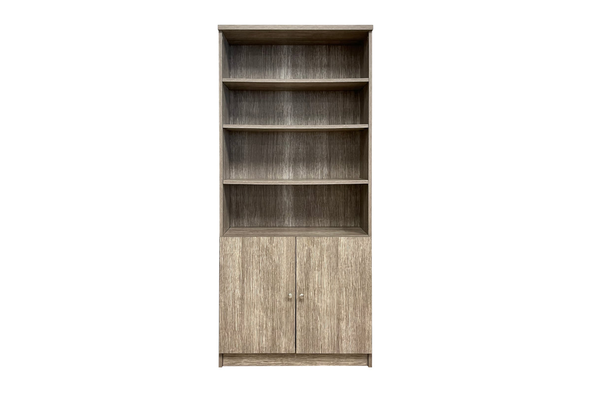 Grey Bookcase with Doors