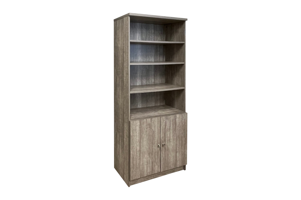 Grey Bookcase with Doors