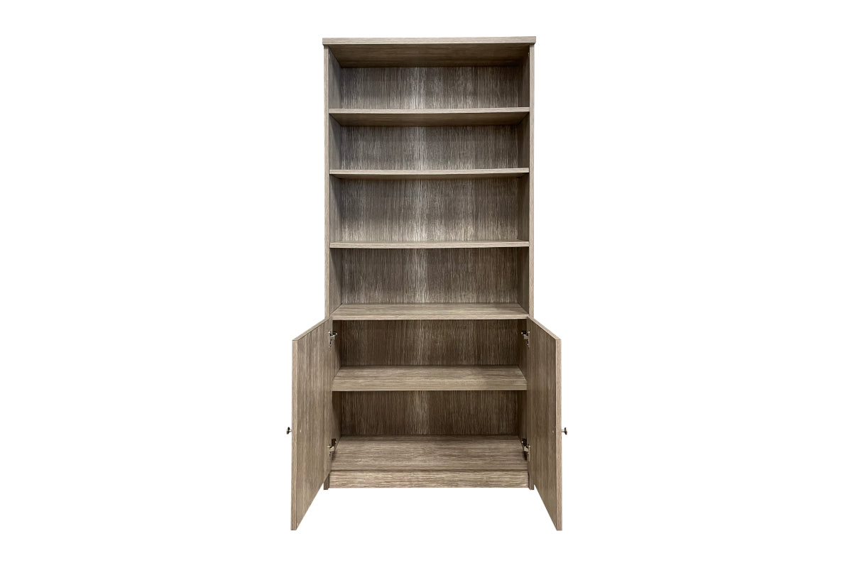 Grey Bookcase with Doors