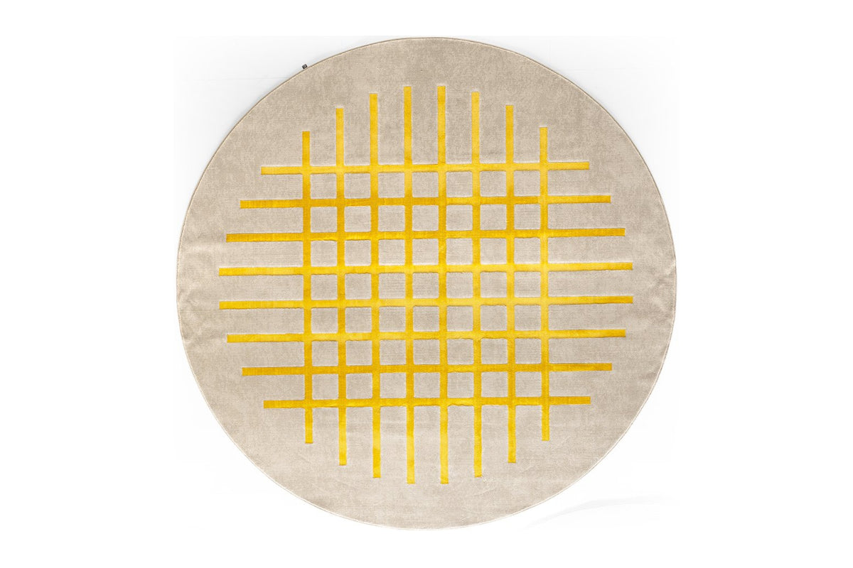 Cek Round Woven Rug