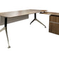 300 Series Walnut Desk with Return Desk