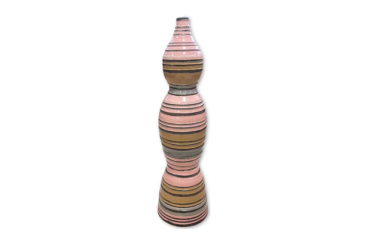 Stripes Glazed Teracotta Vase